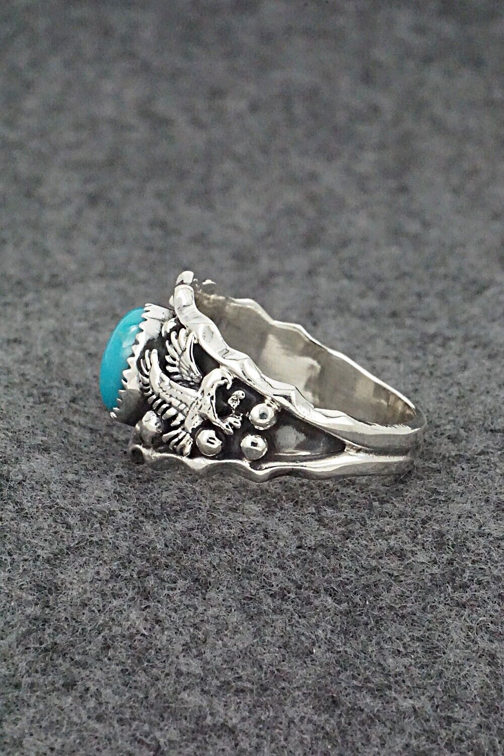 Turquoise & Sterling Silver Ring - Genevieve Francisco - Size 14