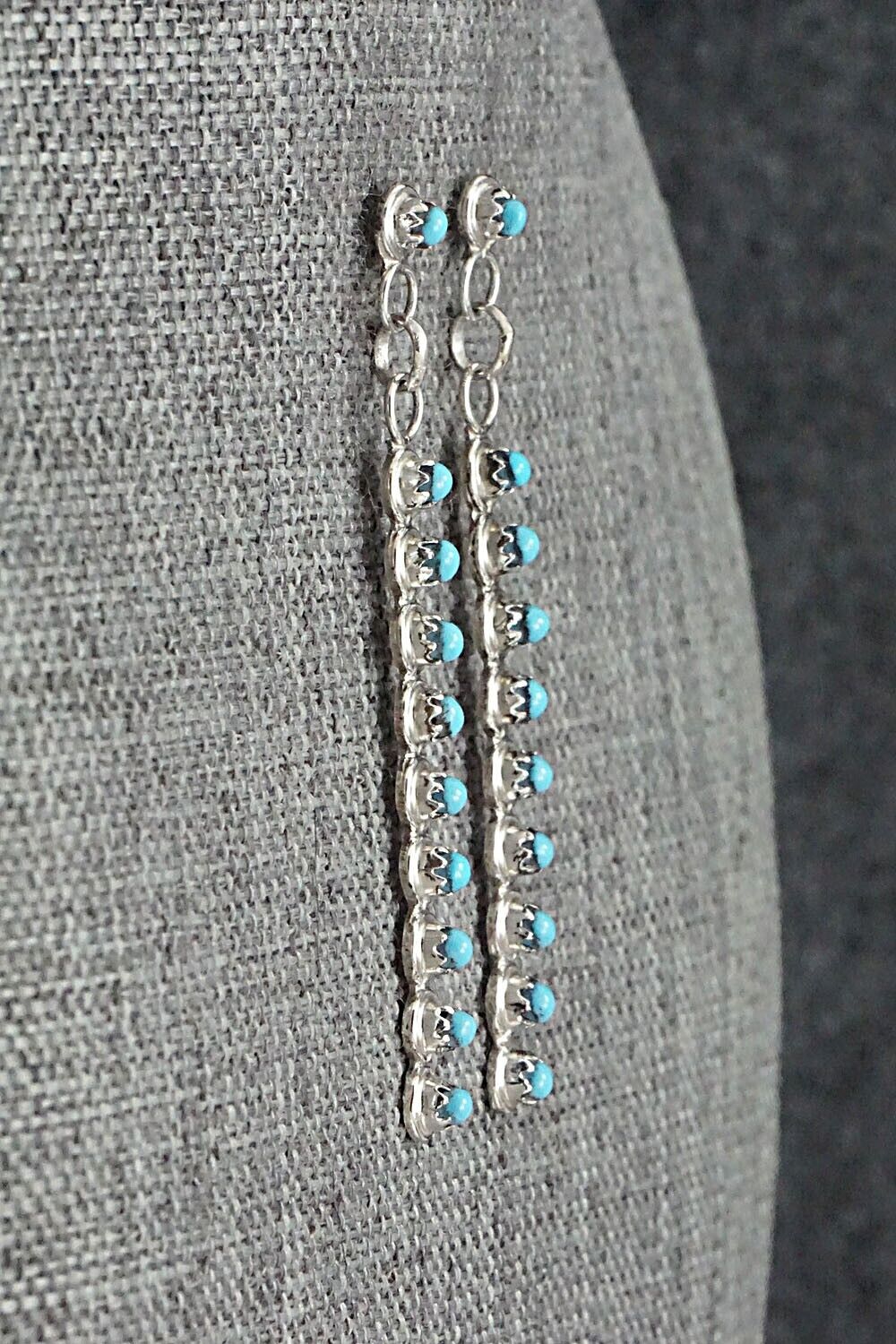 Turquoise & Sterling Silver Earrings - Henrietta Quetawki