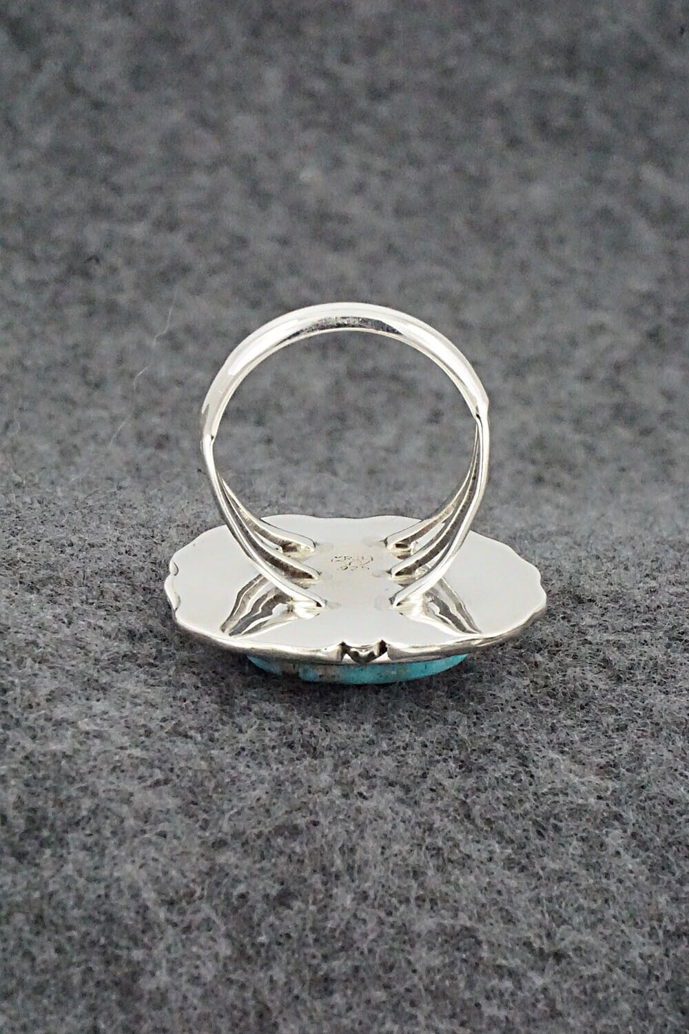 Turquoise & Sterling Silver Ring - Samuel Yellowhair - Size 8.25