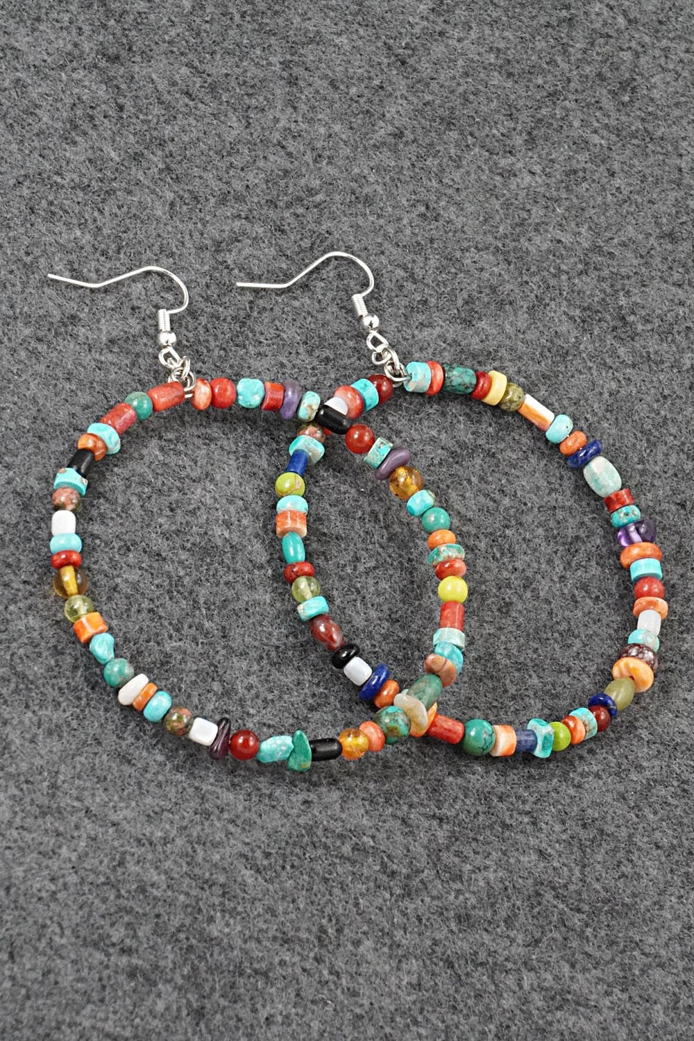 Multi-Stone & Sterling Silver Earrings - Helen Tsosie