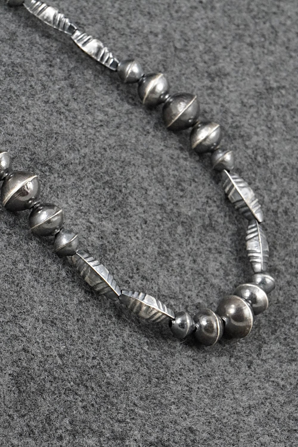 Sterling Silver Navajo Pearl Necklace 22" - Vintage
