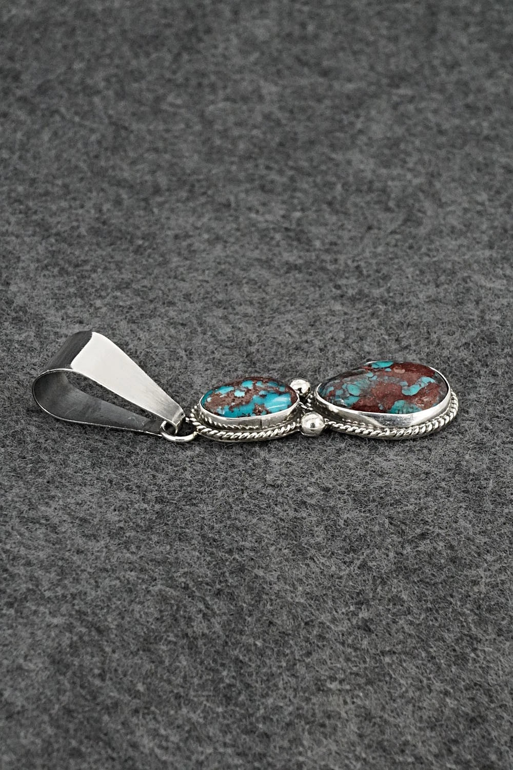 Turquoise & Sterling Silver Pendant - Eugene Gruber