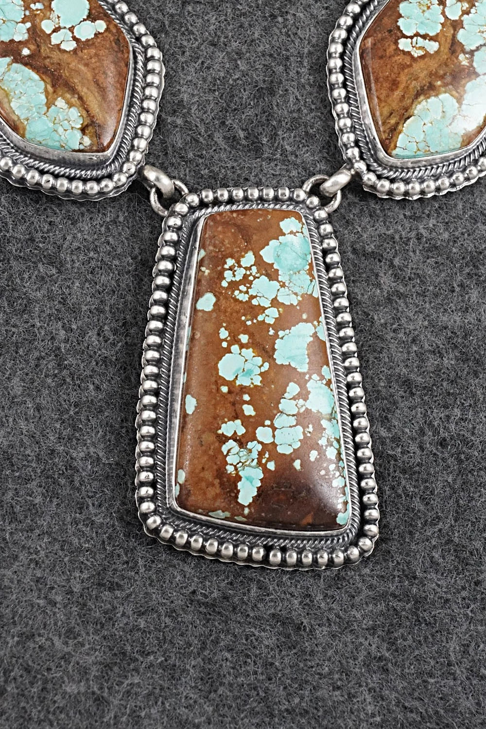 Turquoise & Sterling Silver Necklace and Earrings Set - Darrin Livingston