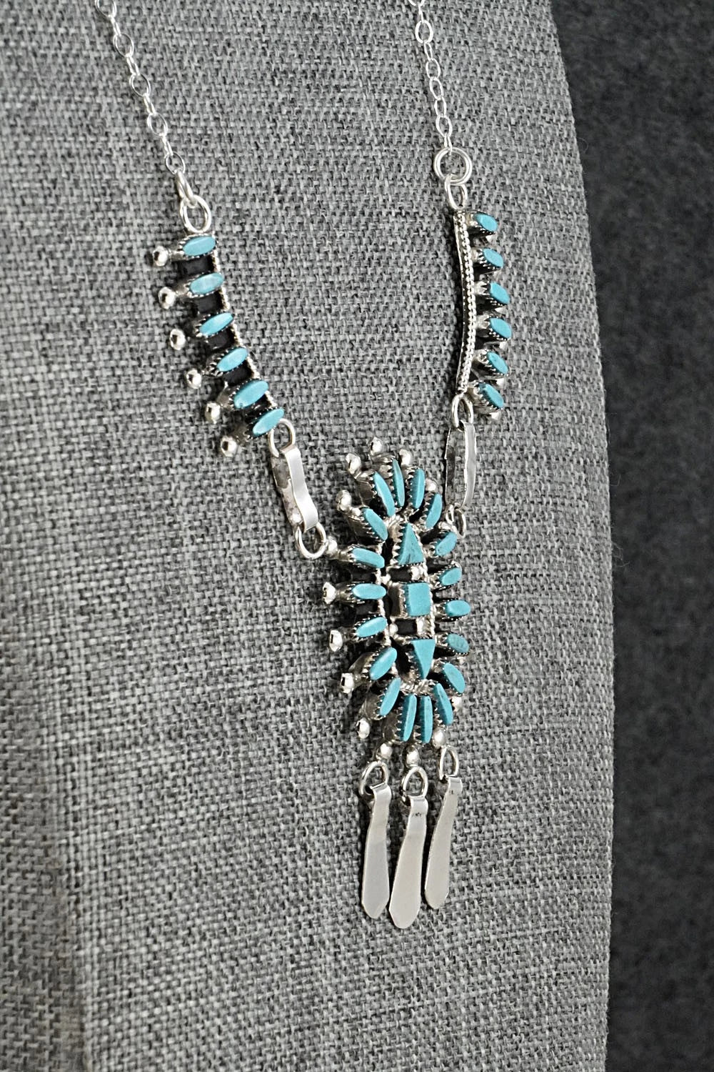 Turquoise & Sterling Silver Necklace Set - Evonne Hustito