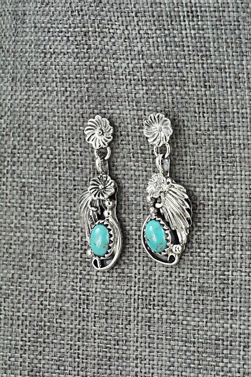 Turquoise & Sterling Silver Earrings - Verley Betone