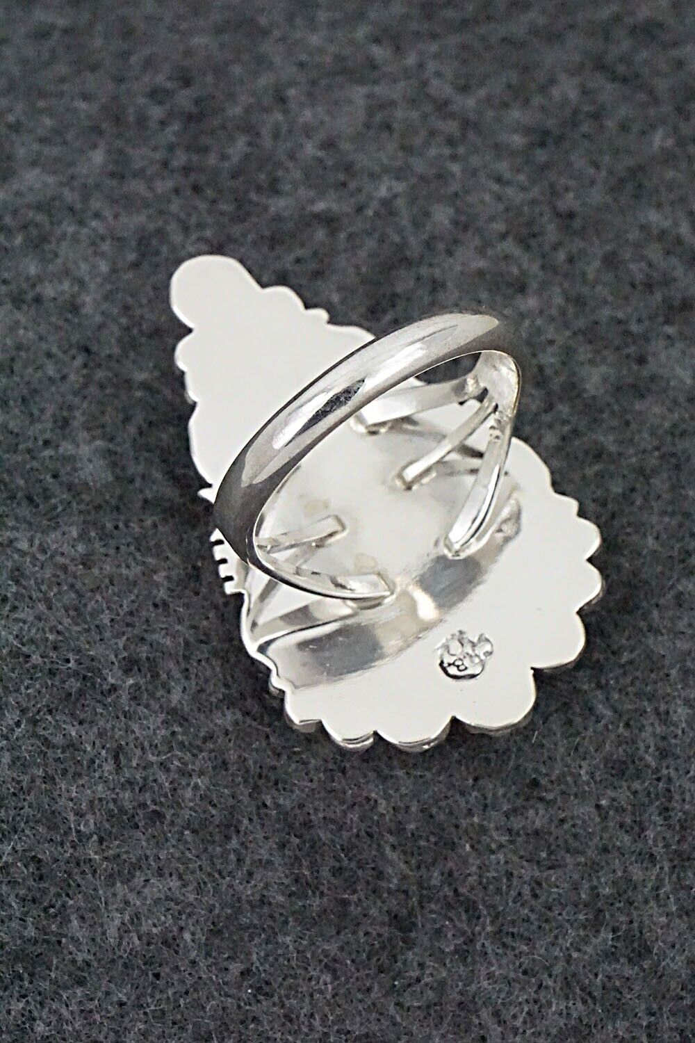 White Buffalo & Sterling Silver Ring - Daniel Benally - Size 8.75