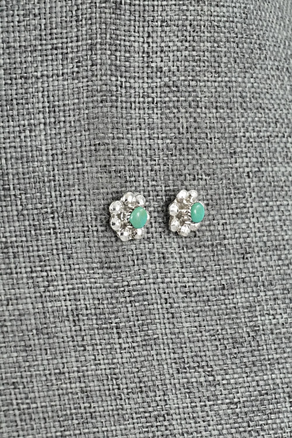 Turquoise and Sterling Silver Earrings - Ronald Yatsattie