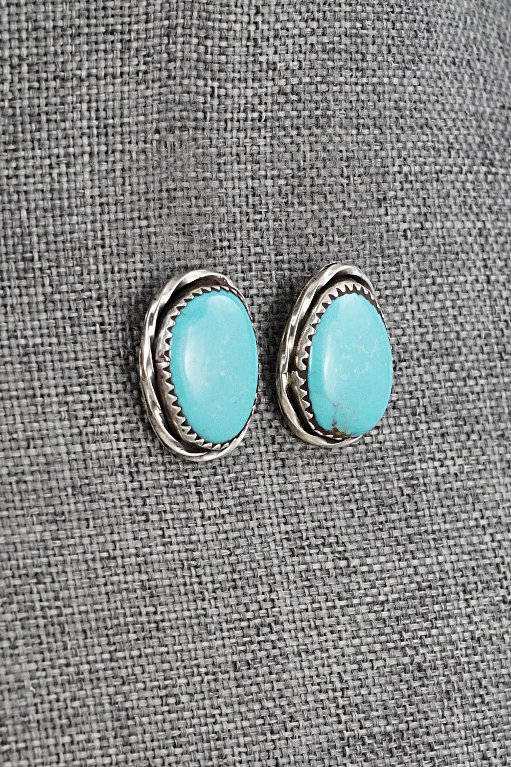 Turquoise & Sterling Silver Earrings - Ernest Hawthorne