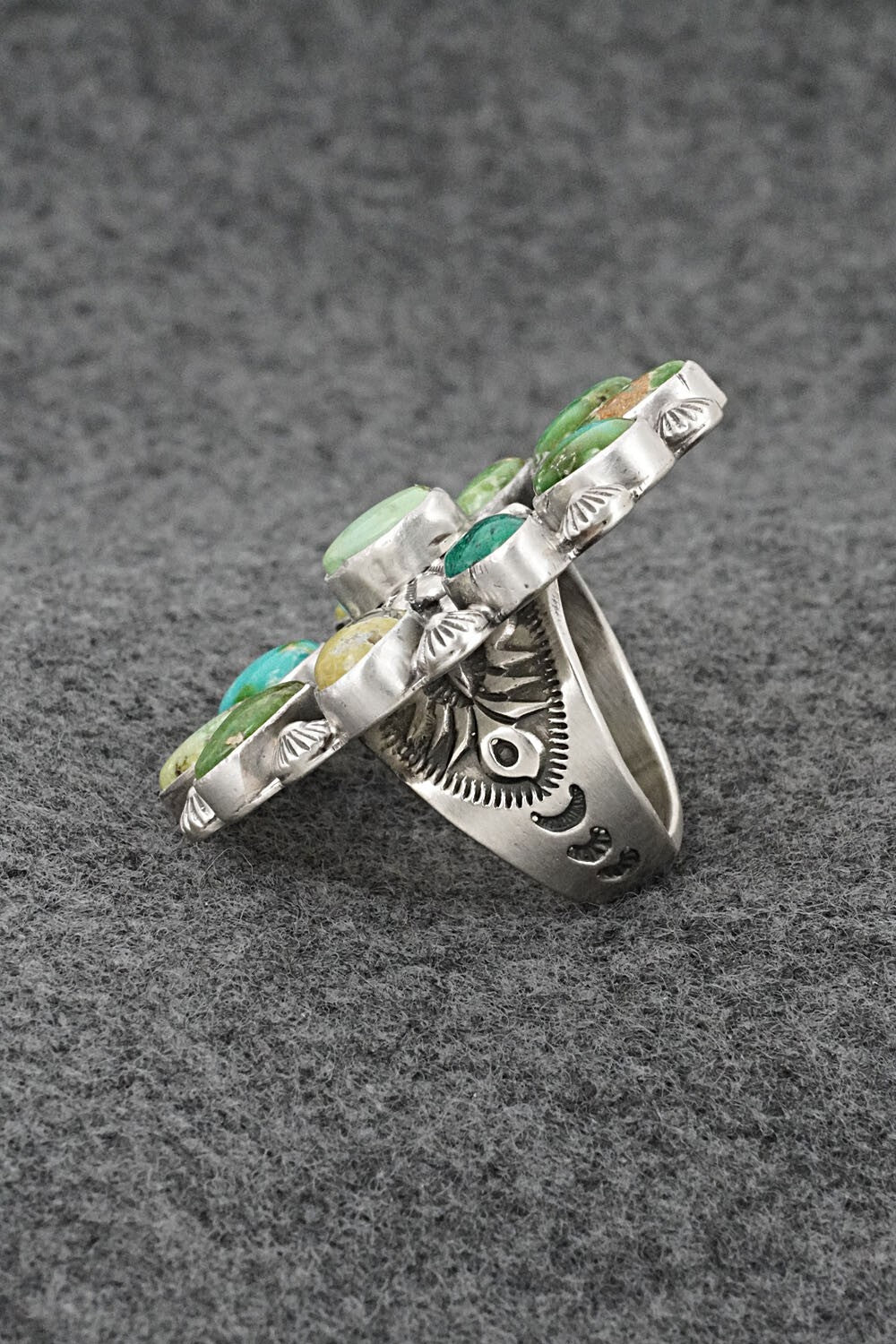 Turquoise & Sterling Silver Ring - Tom Lewis - Size 7