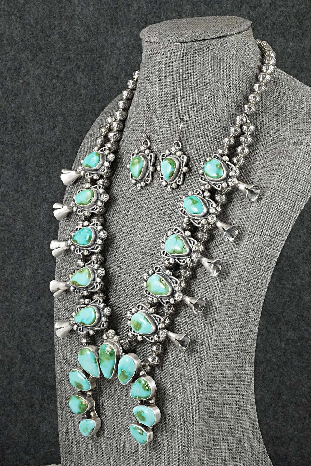 Turquoise & Sterling Silver Squash Blossom Set - Kathleen Livingston