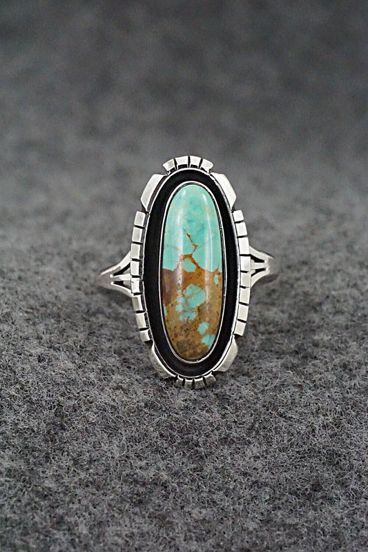 Turquoise & Sterling Silver Ring - Amos Begay - Size 8.25