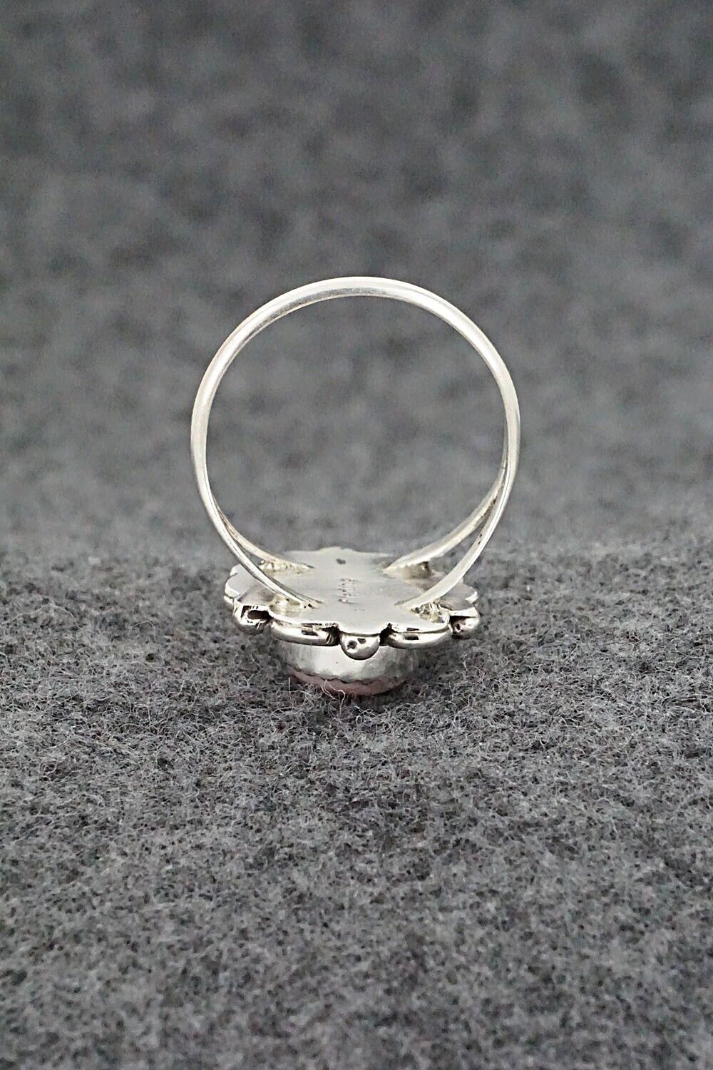 Pink Conch Shell & Sterling Silver Ring - Freda Martinez - Size 8.75
