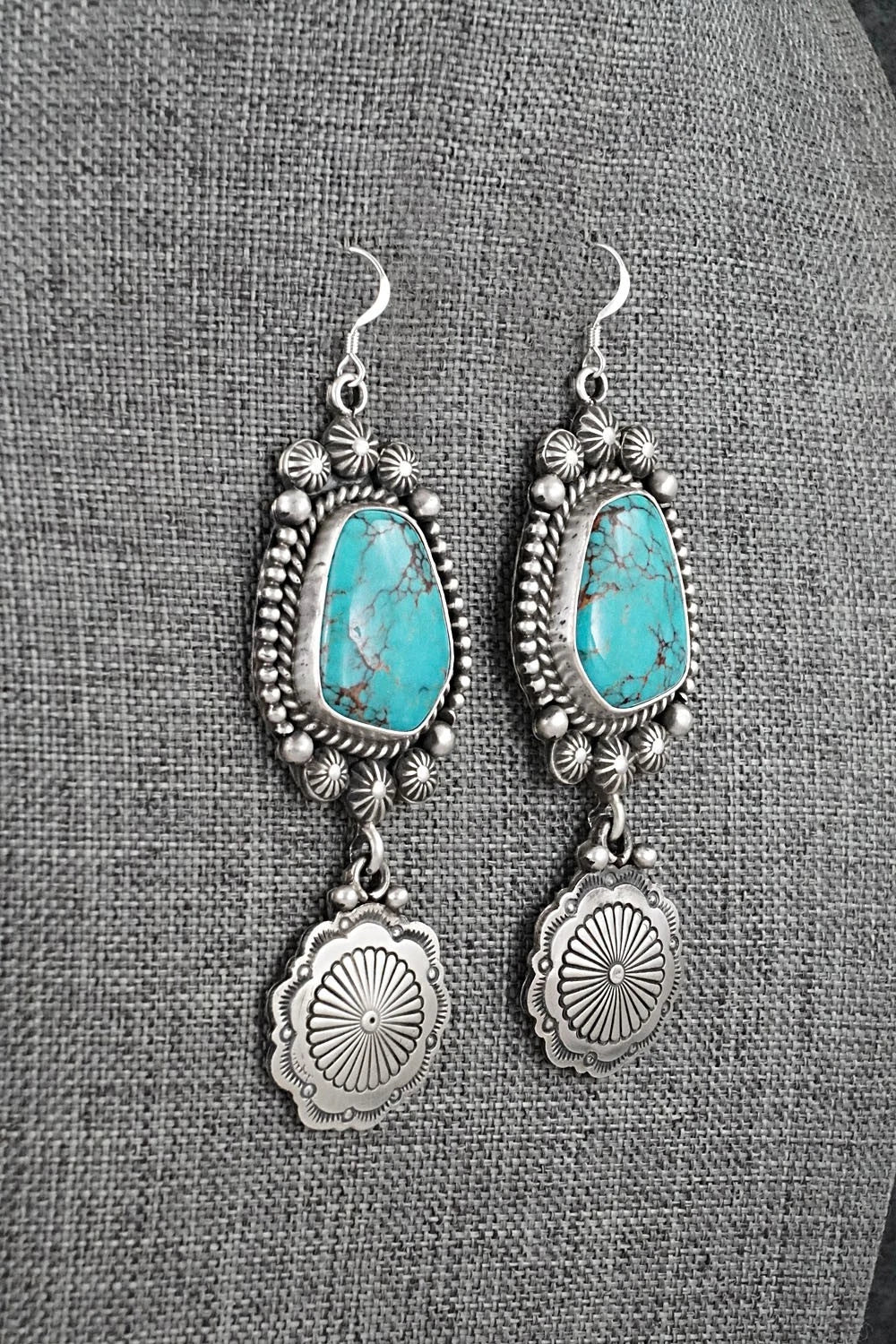 Turquoise & Sterling Silver Earrings - Michael Calladitto