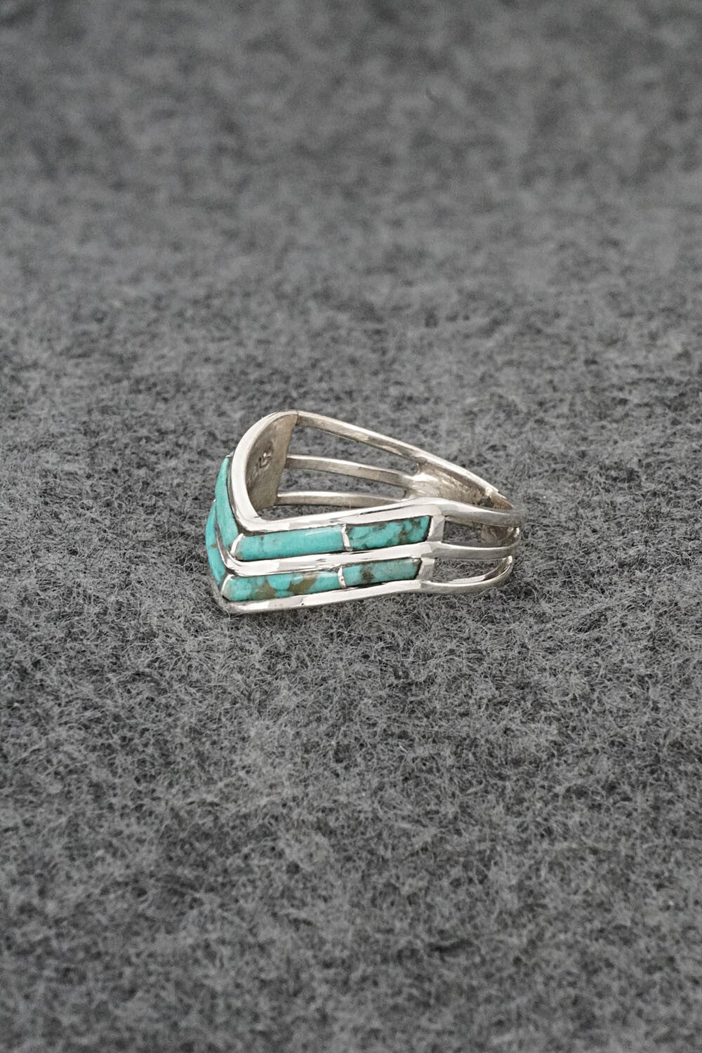 Turquoise & Sterling Silver Ring - Andrew Enrico - Size 7.25