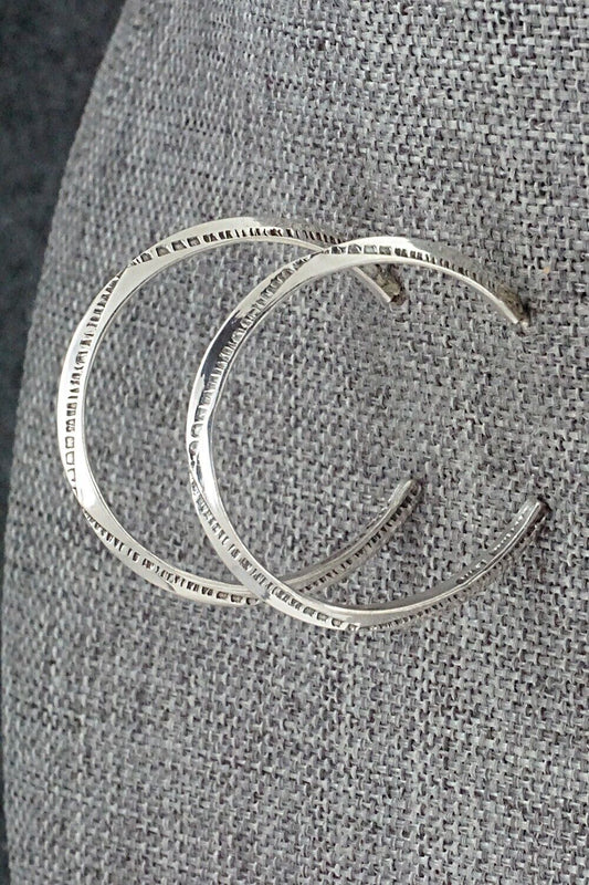 Sterling Silver Hoop Earrings - Elaine Tahe