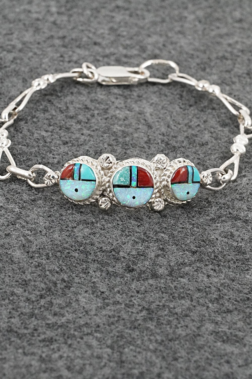 Multi-Stone & Sterling Silver Link Bracelet - Ola Eriacho