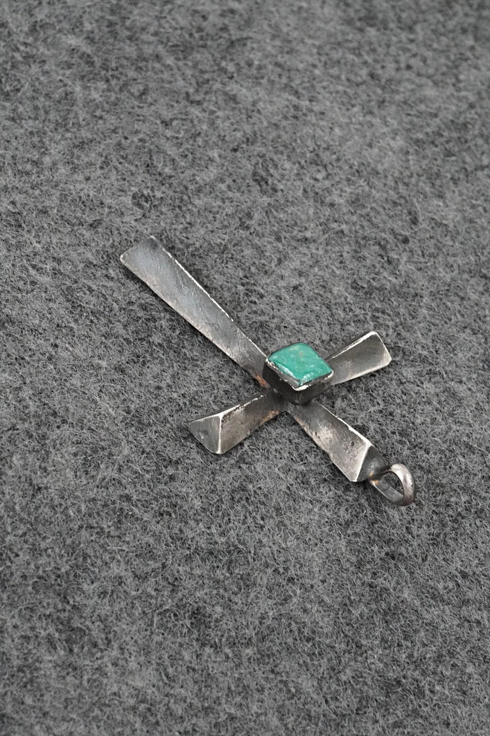 Turquoise & Sterling Silver Pendant - Raymond Bitsoi