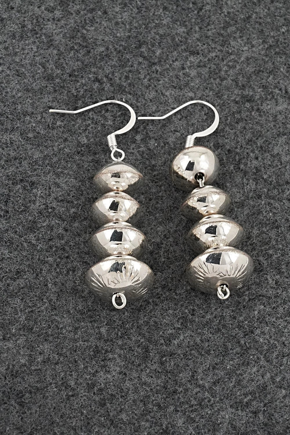 Sterling Silver Navajo Pearl Earrings - Angeline Miller