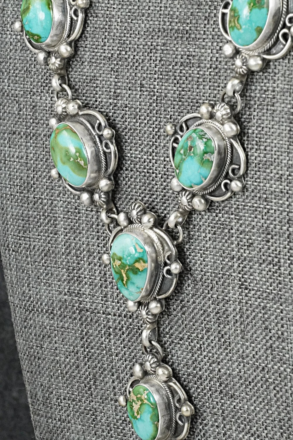 Turquoise & Sterling Silver Necklace and Earrings Set - Kathleen Livingston