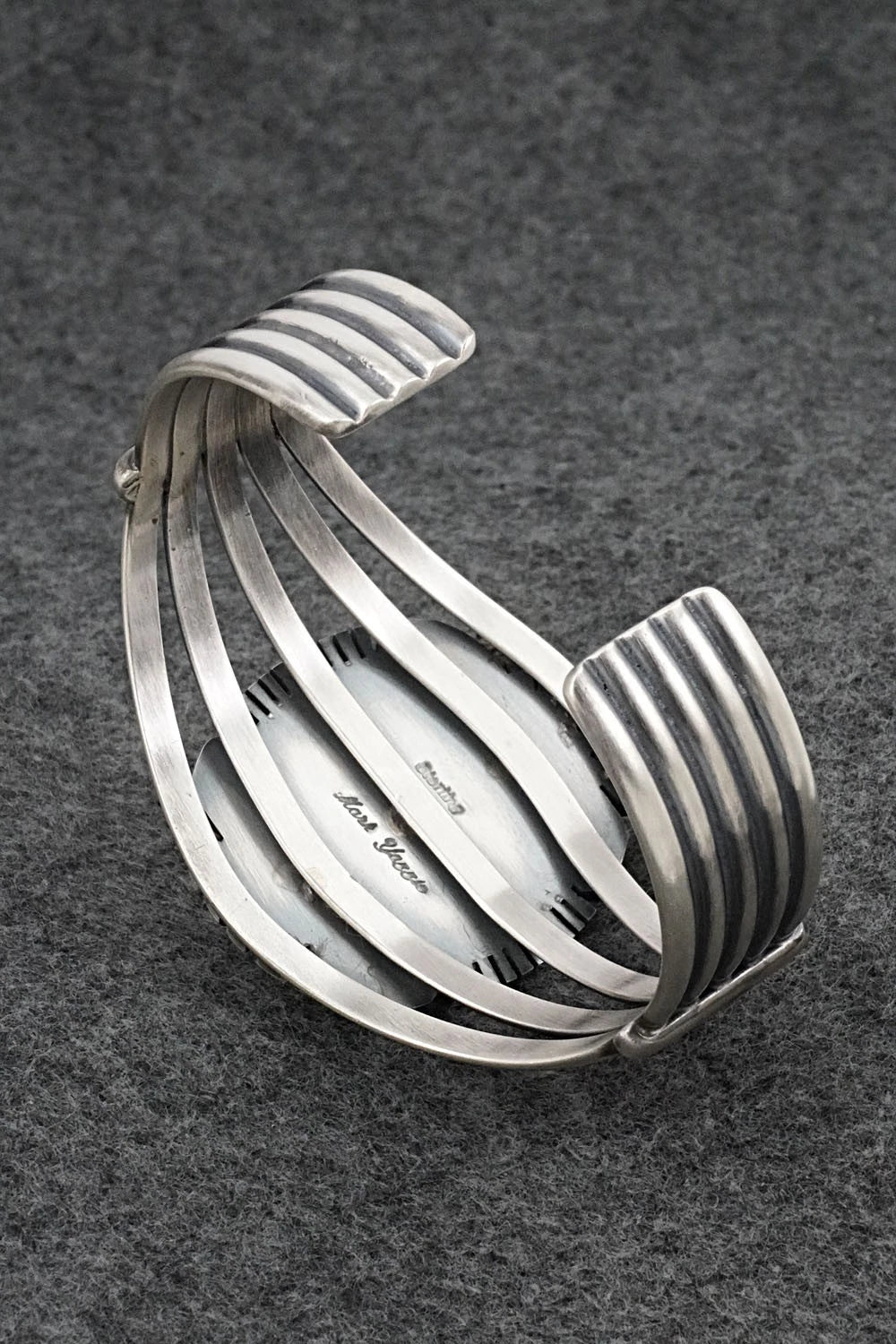White Buffalo & Sterling Silver Bracelet - Mark Yazzie