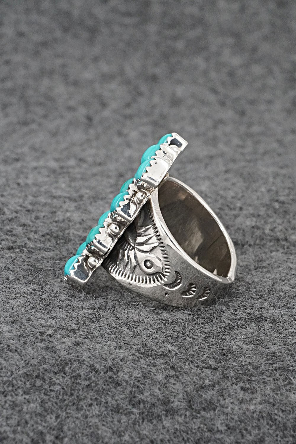 Turquoise & Sterling Silver Ring - Verley Betone - Size 6.5