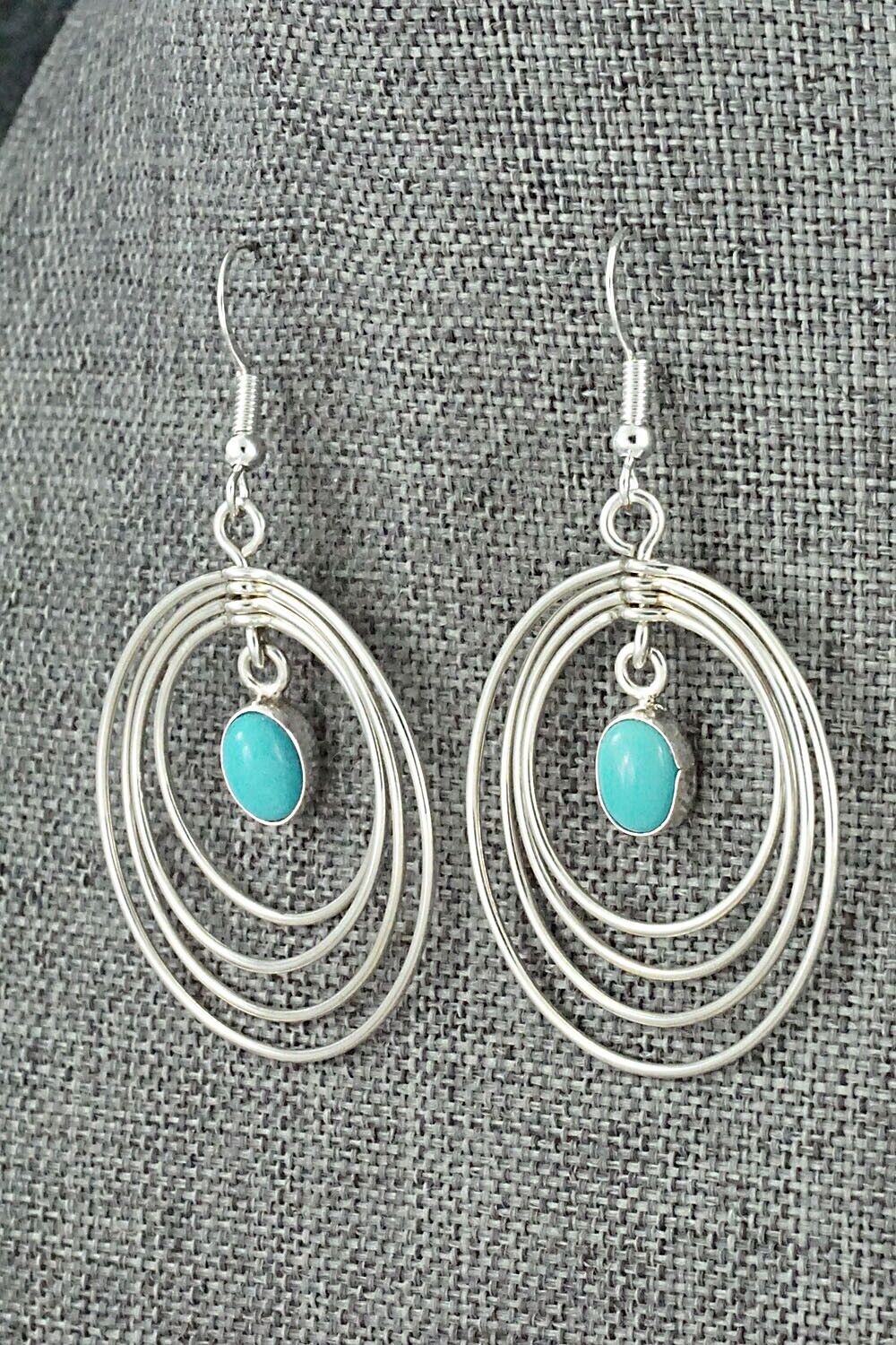 Turquoise and Sterling Silver Earrings - Edith Kee