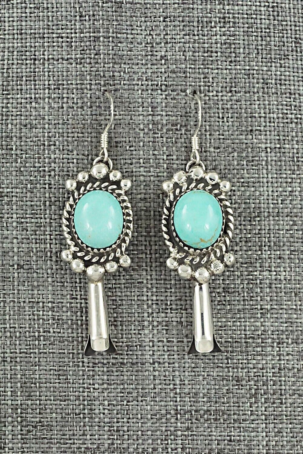 Turquoise & Sterling Silver Earrings - Vernon Johnson