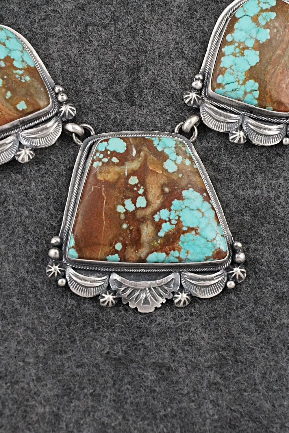 Turquoise & Sterling Silver Necklace and Earrings Set - Darrin Livingston