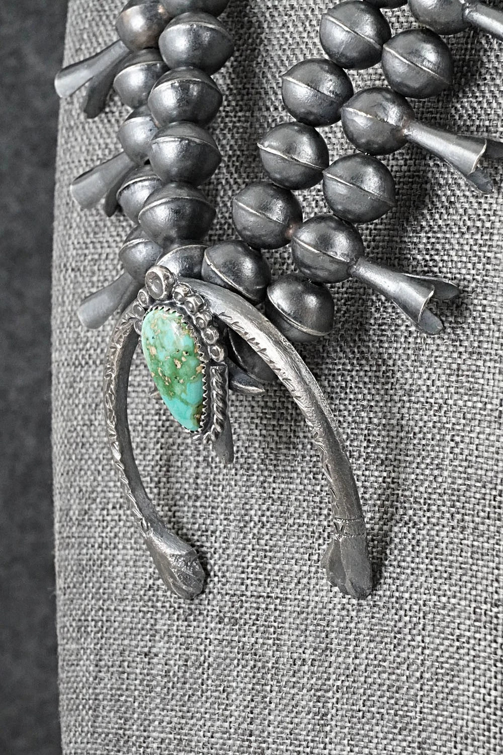 Turquoise & Sterling Silver Squash Blossom Set - Gilbert Martin
