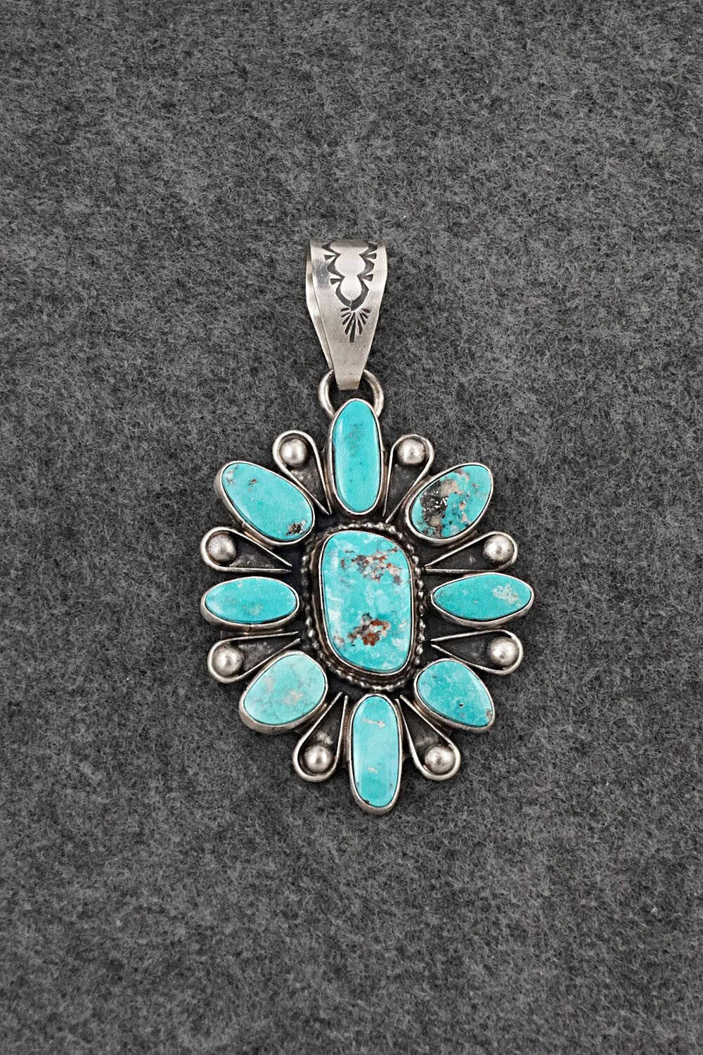 Turquoise & Sterling Silver Pendant - Travis Jim