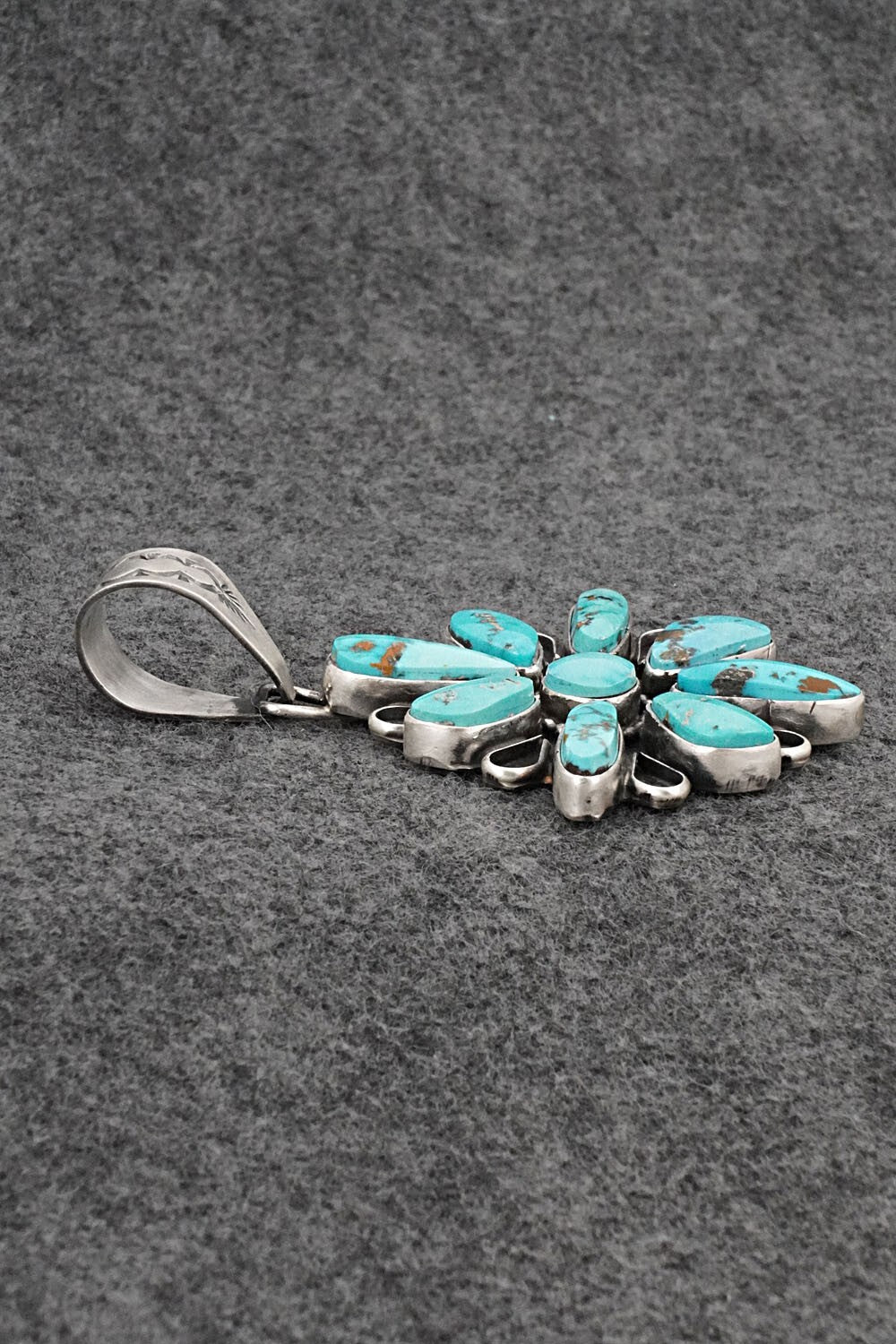 Turquoise & Sterling Silver Pendant - Travis Jim