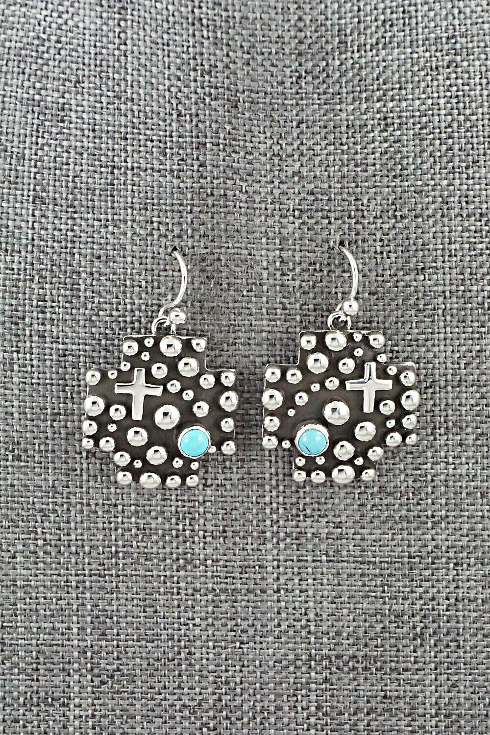 Turquoise & Sterling Silver Earrings - Akee Douglas