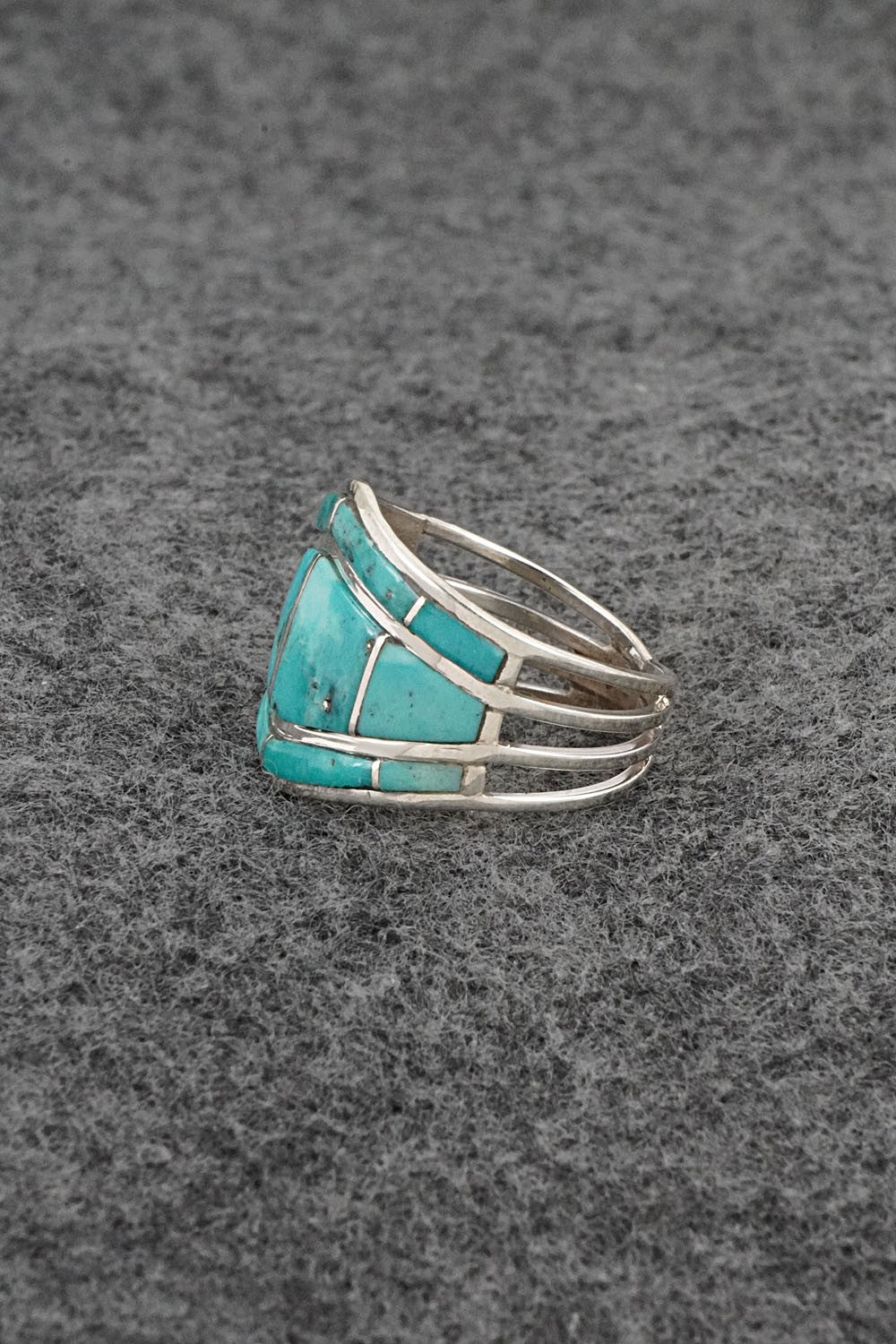 Turquoise & Sterling Silver Ring - Andrew Enrico - Size 7.5