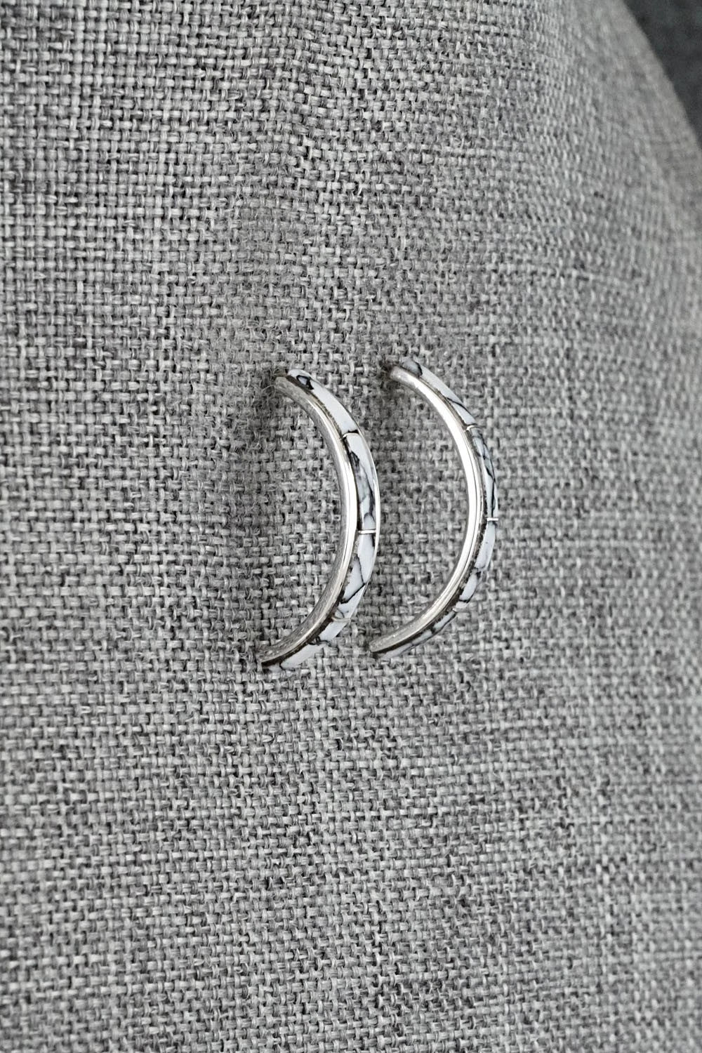 White Buffalo & Sterling Silver Earrings - Nathaniel Johnson