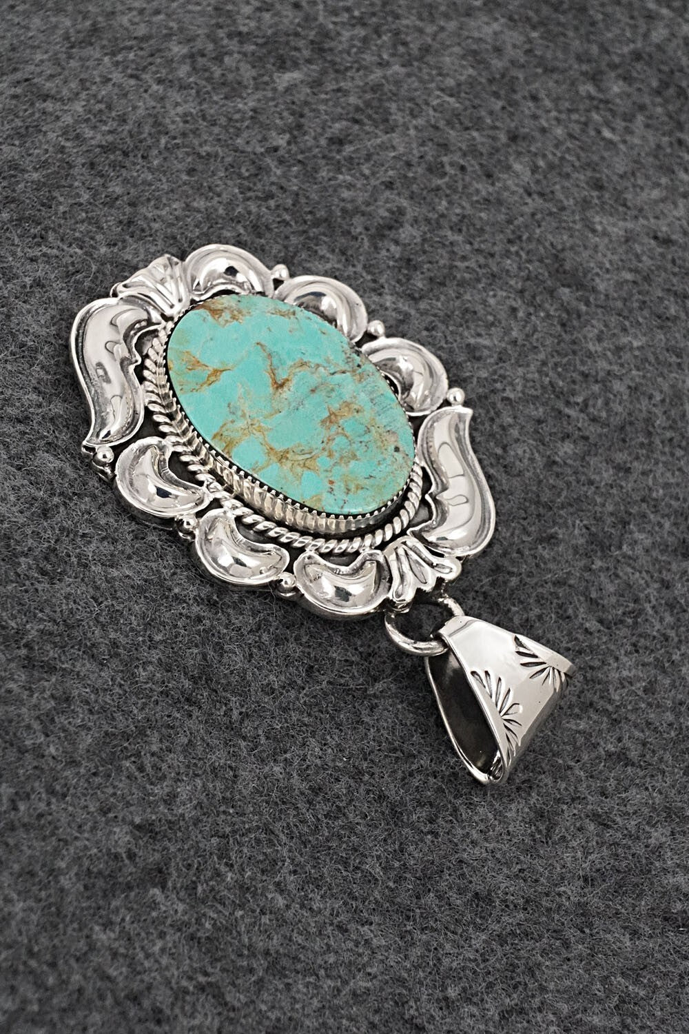 Turquoise & Sterling Silver Pendant - Harold Becenti