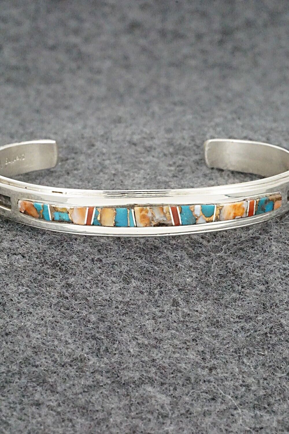 Multi-Stone & Sterling Silver Inlay Bracelet - Wilbert Muskett Jr.