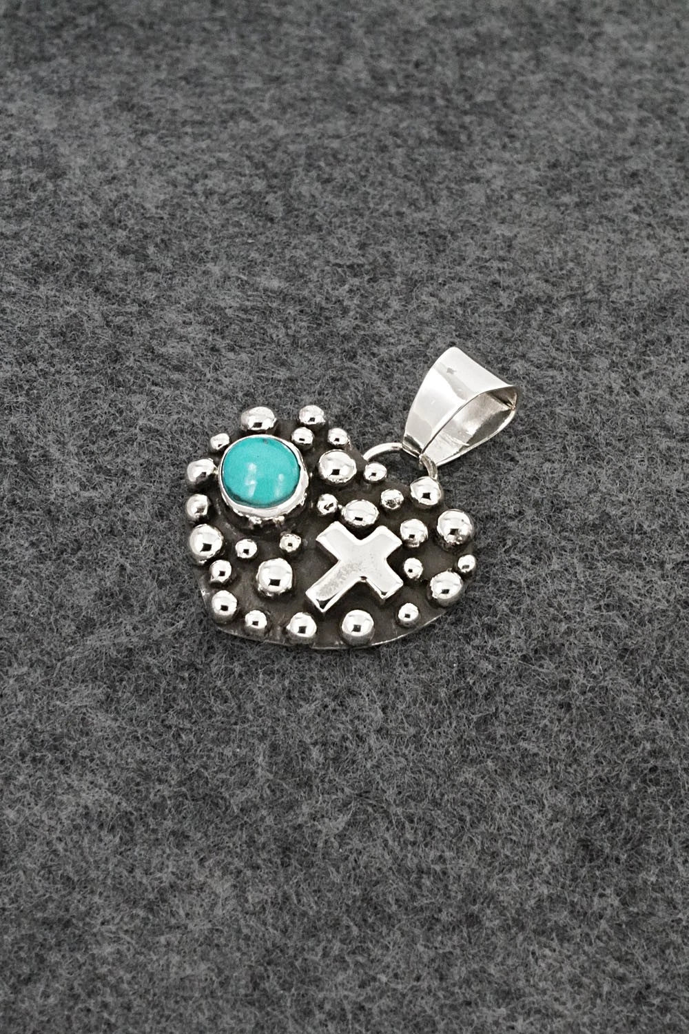 Turquoise & Sterling Silver Pendant - Raymond Coriz