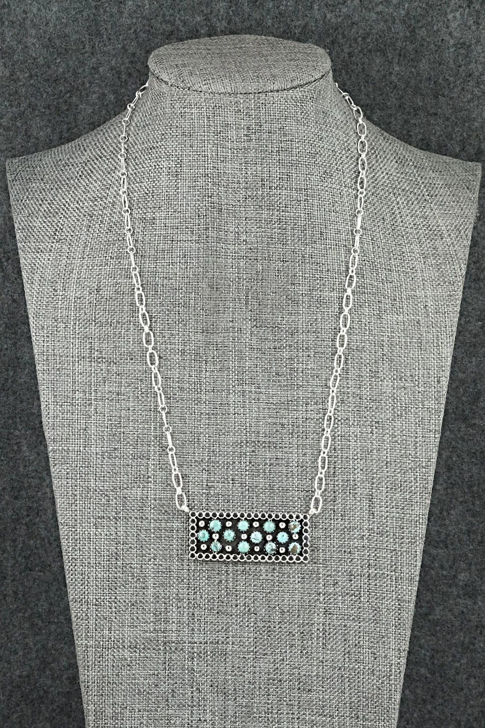 Turquoise & Sterling Silver Necklace - Kenny Lonjose