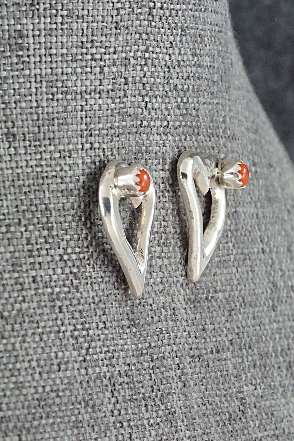 Coral & Sterling Silver Earrings - Michael Kee