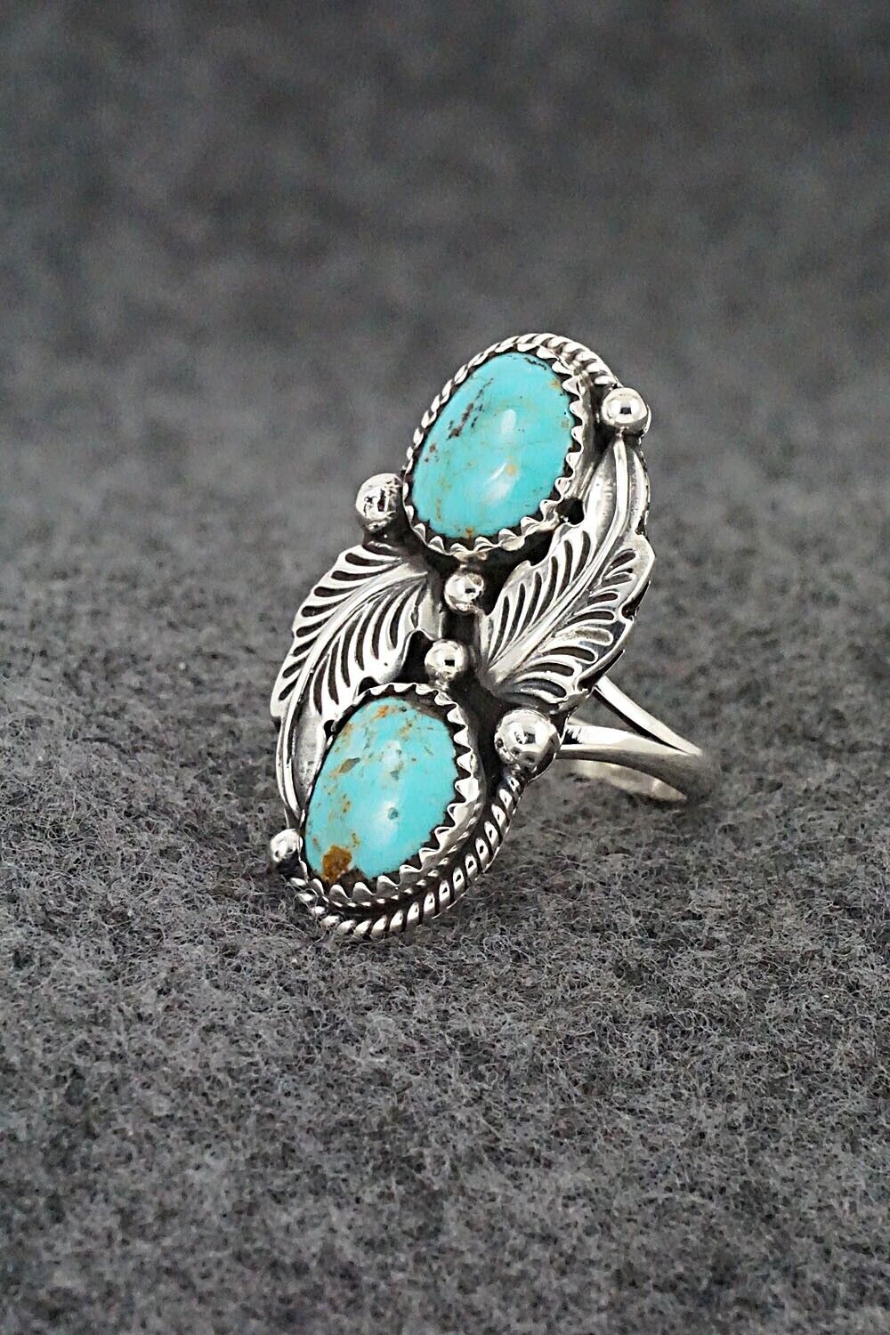 Turquoise & Sterling Silver Ring - Jerryson Henio - Size 5.75