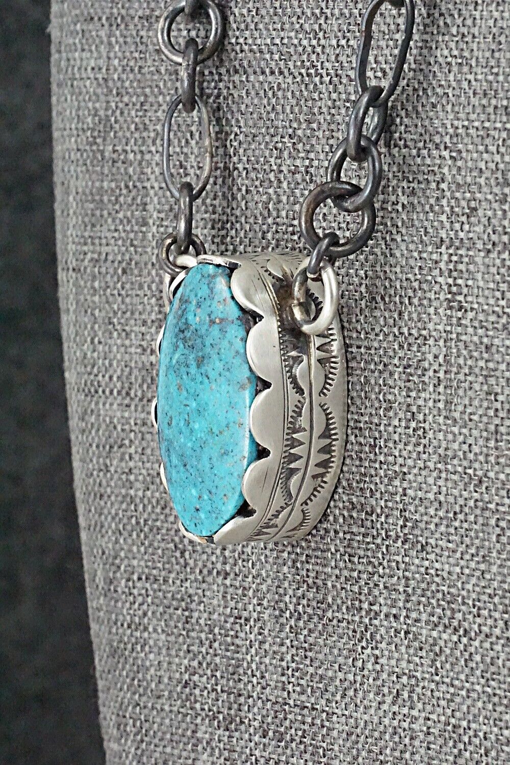 Turquoise & Sterling Silver Necklace - Paul Livingston