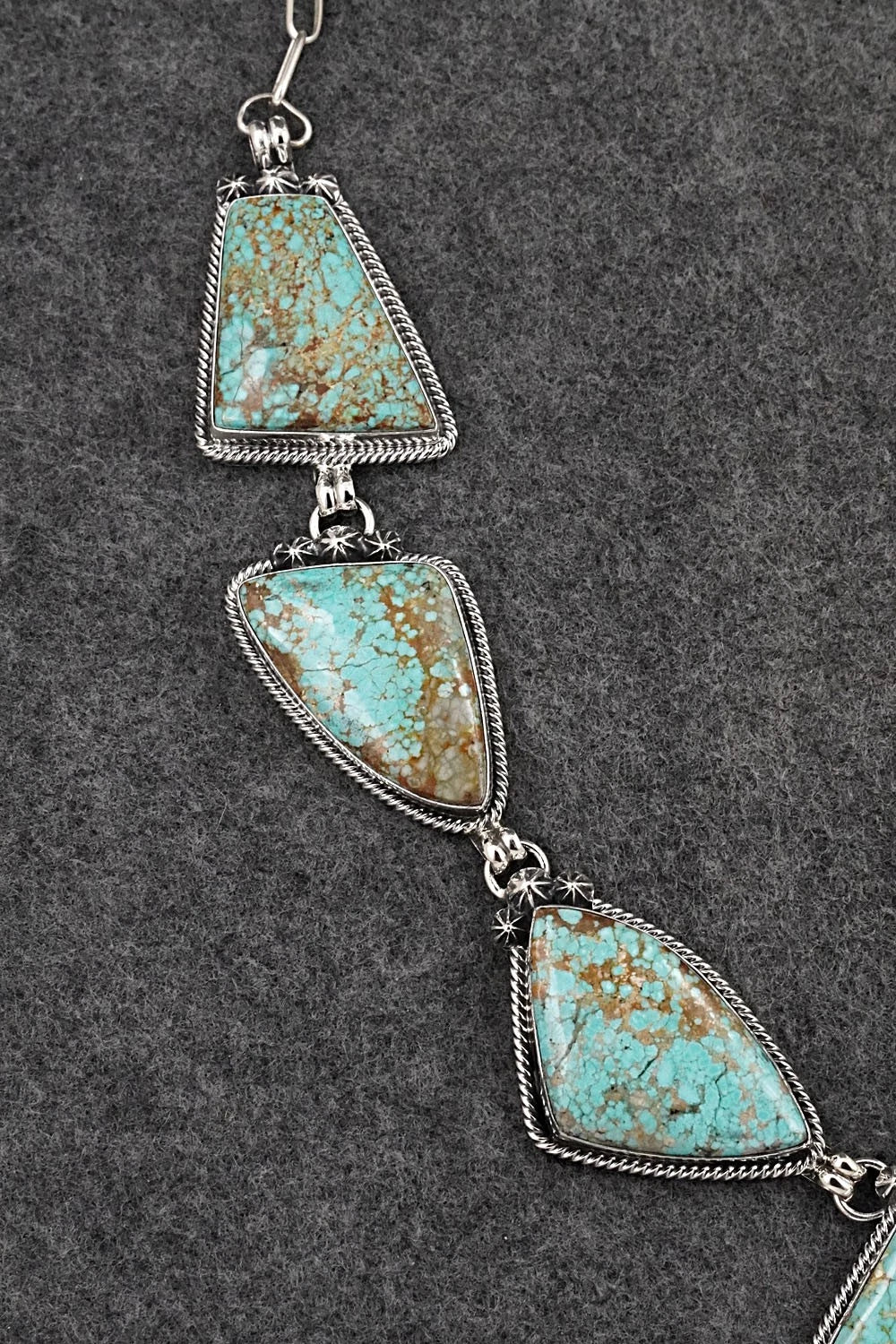 Turquoise & Sterling Silver Necklace and Earrings Set - Darrin Livingston