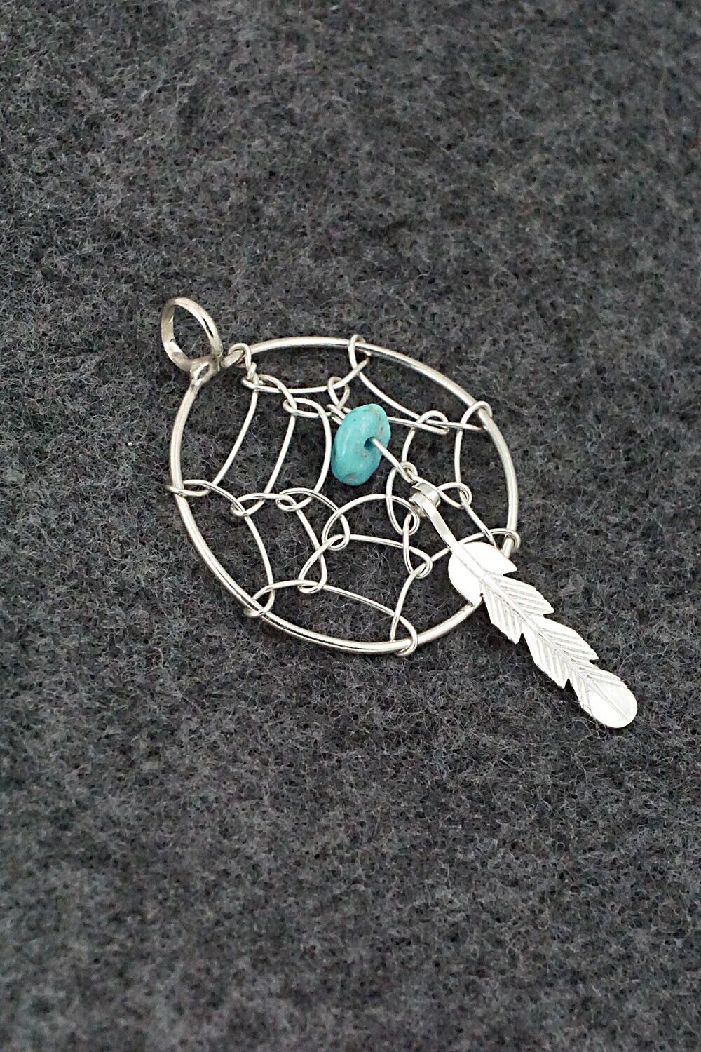 Turquoise and Sterling Silver Pendant - Helena Yazzie