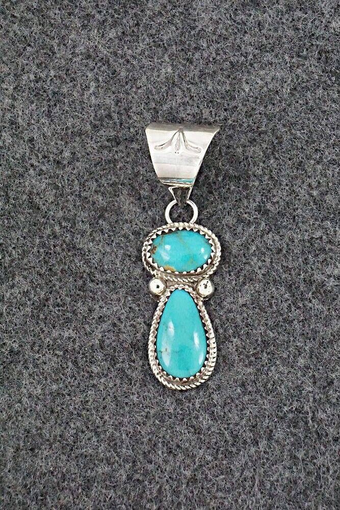 Turquoise & Sterling Silver Pendant - Ernest Hawthorne