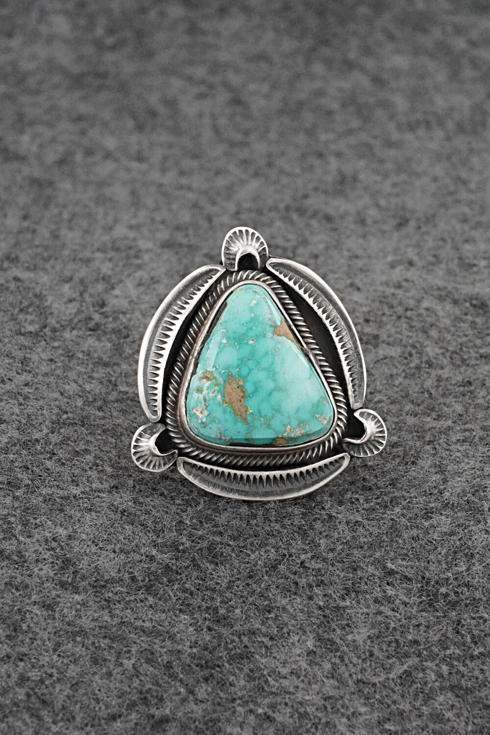 Turquoise & Sterling Silver Ring - Randy Billy - Size 8