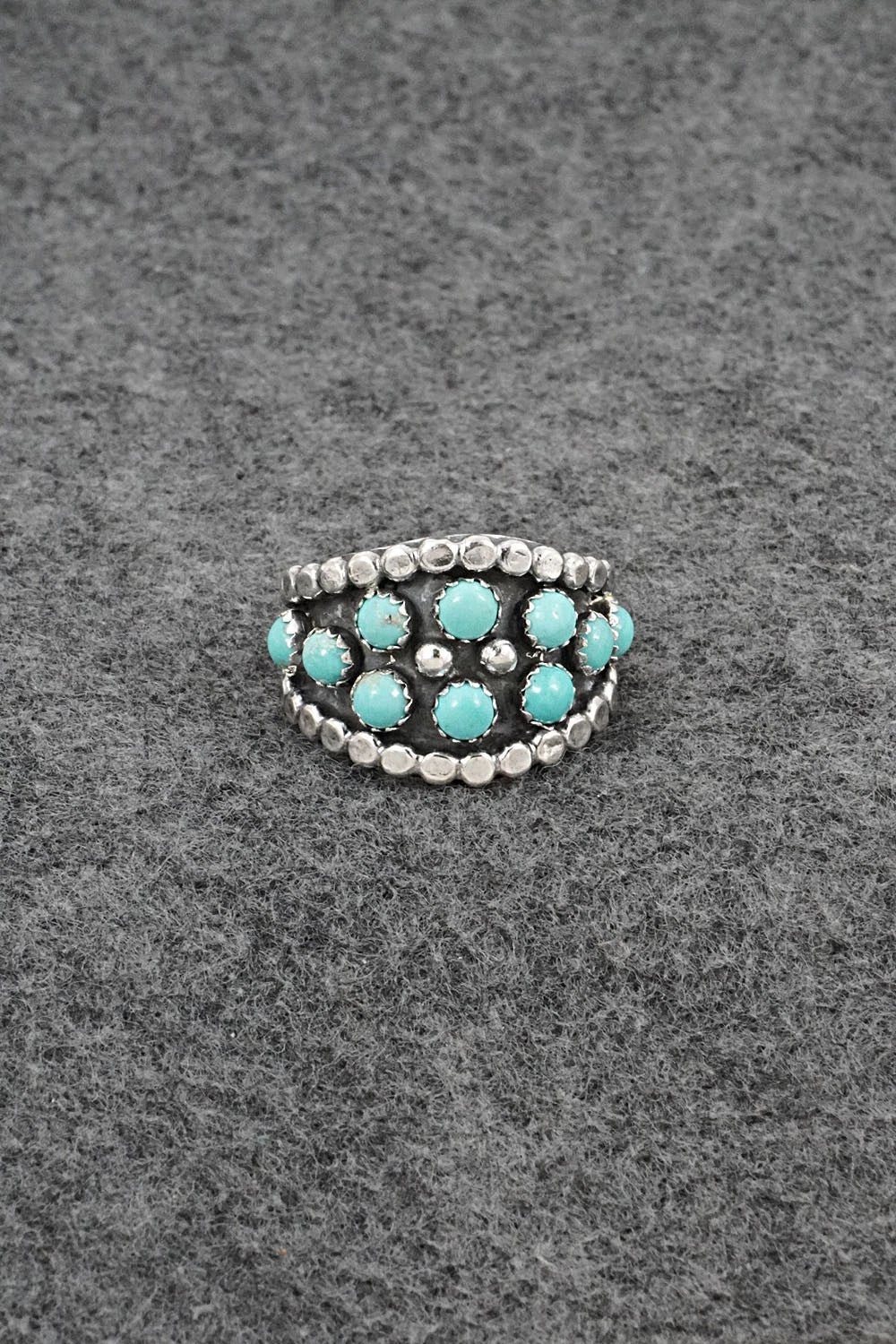 Turquoise & Sterling Silver Ring - Harry B. Yazzie - Size 8
