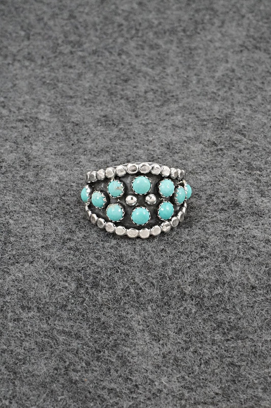 Turquoise & Sterling Silver Ring - Harry B. Yazzie - Size 8