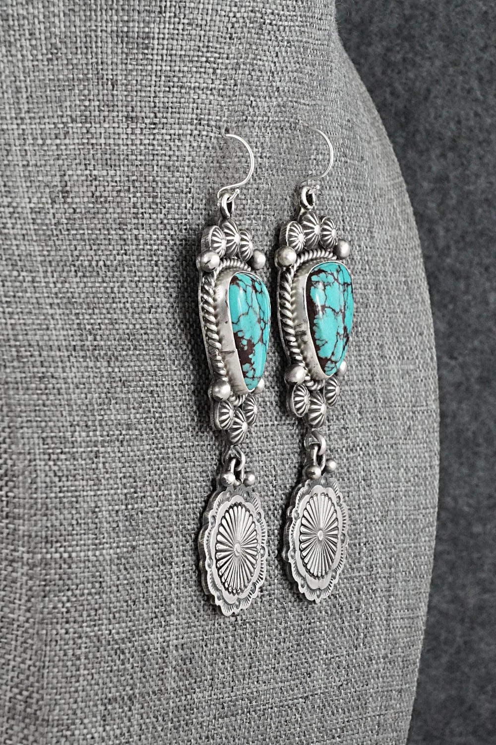 Turquoise & Sterling Silver Earrings - Michael Calladitto