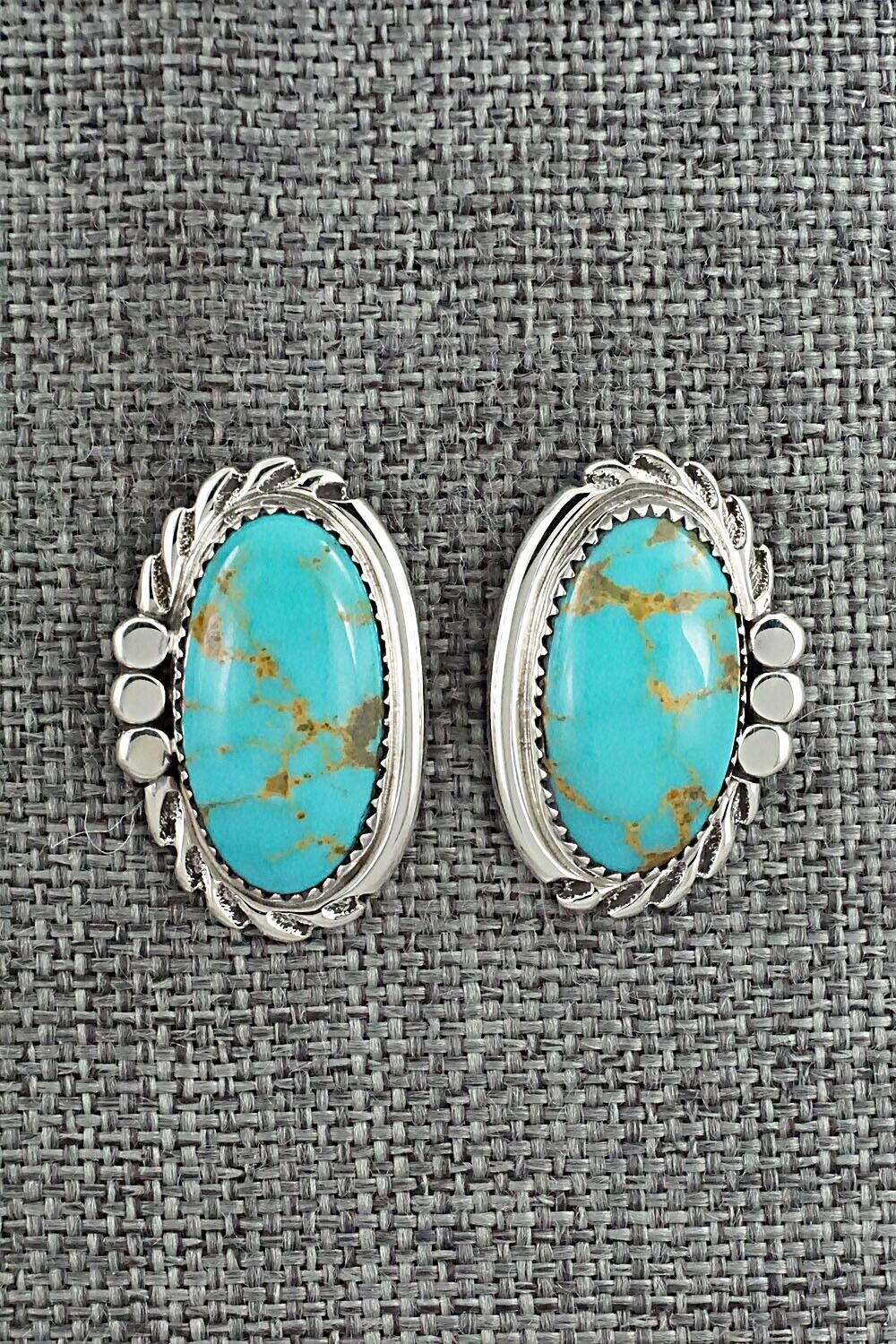 Turquoise and Sterling Silver Earrings - Delores Cadman