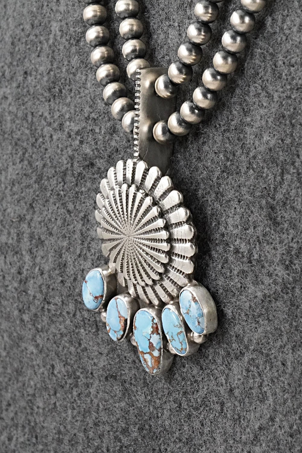 Turquoise & Sterling Silver Necklace - Tom Lewis